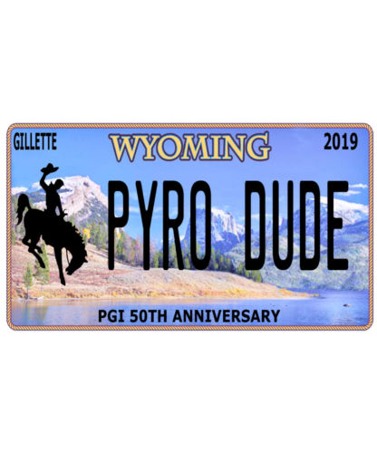 Pyro Dude Wyoming Licence Plate