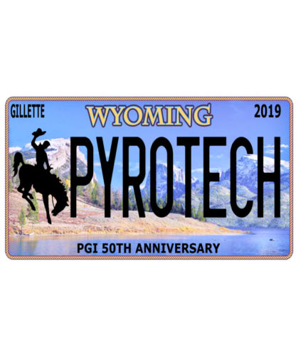 Pyrotech Wyoming Licence Plate