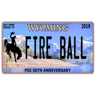 Wyoming Pyro Fire Ball License Plate