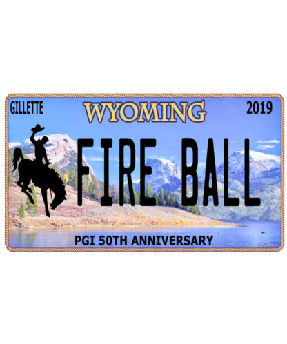 Wyoming Pyro Fire Ball License Plate