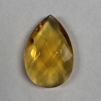 Teardrop Pressed Jewel 20mm x 30mm Light Amber