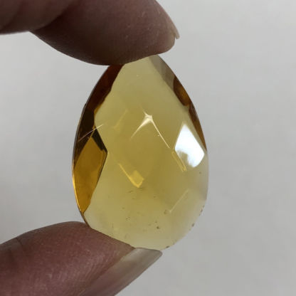 Teardrop Pressed Jewel 20mm x 30mm Light Amber - Image 2
