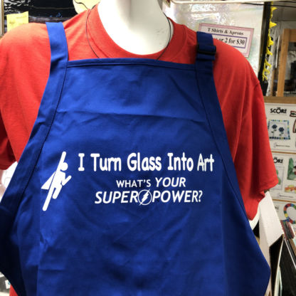 I Turn Glass Into Art - What's Your Superpower Apron - Blue