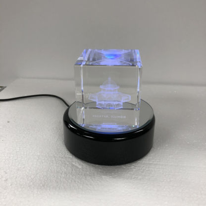 Lighted Base-3 3/4" Black Round Colored Light - Image 2