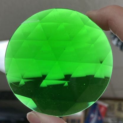 Round Faceted Round 75mm Jewel -Green FR75-03