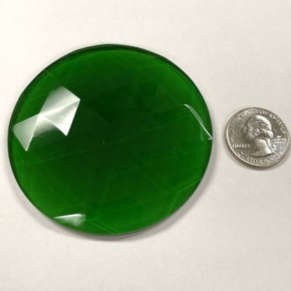 Round Faceted Round 75mm Jewel -Green FR75-03 - Image 2