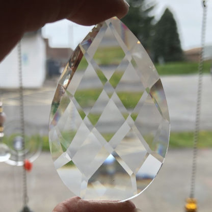 Teardrop Pressed Jewel 40 mm x 60 mm Clear - Image 2