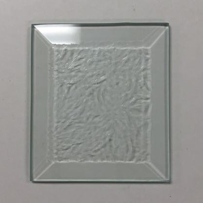 R#592GC Rectangle Bevel Glass 3"  x 3 7/16" Glue Chip