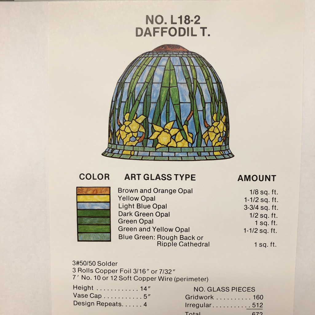 Worden L182 Daffodil Lamp Pattern Glass House Store