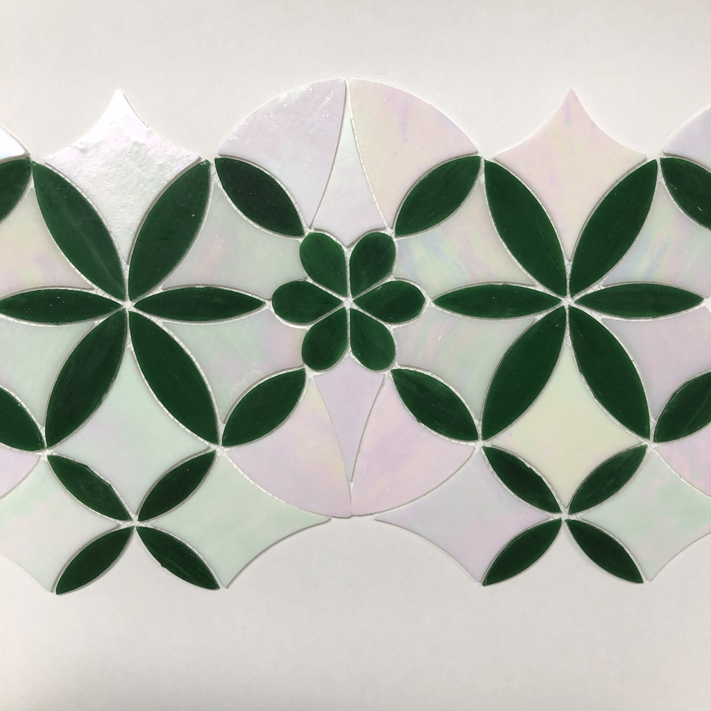 Mosaic Glass Tile 06-064 Green-5 tiles