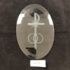 CF1013-Engraved 4 x 6" Oval Bevel-Cross w/ Rings