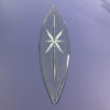 Large Engraved Elongated Oval Bevel Glass 3 5/8" x 14 1/2"
