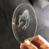 CF-G23H - Engraved 3" x 5" Oval Bevel Praying Hands - Image 2