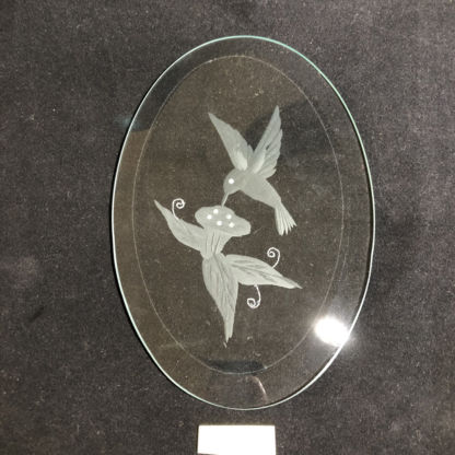 CF1005 - Engraved 4 x 6" Oval Bevel-Hummingbird