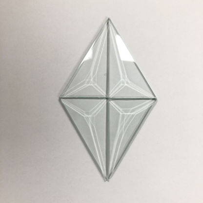 1/4 of 3 x 5 Diamond Bevel Glass Set of 2 - Image 2