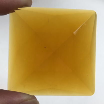 Faceted Square 50mm Jewel- Lt. Amber -Seconds