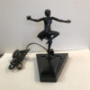 Girl and a Bird Art Deco Fan Lamp Base Black Finish - Image 2