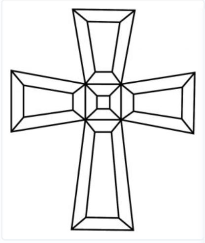 Cross Beveled Glass Cluster -HG407