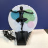 Girl and a Bird Art Deco Fan Lamp Base Black Finish