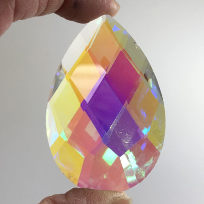 Teardrop Faceted Dichroic Jewel 40mm x 60mm - Y