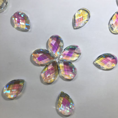 Teardrop Faceted Dichroic Jewel 40mm x 60mm - Y - Image 2
