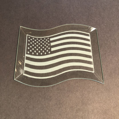 Etched Flag Glass Bevel