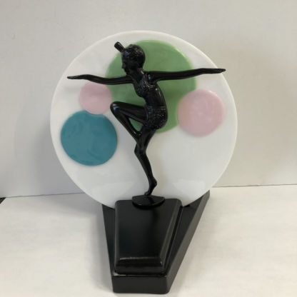 Flapper Art Deco Fan Lamp Base - Black Finish