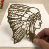 Brass Indian Chief Filigree- #600 - Image 2