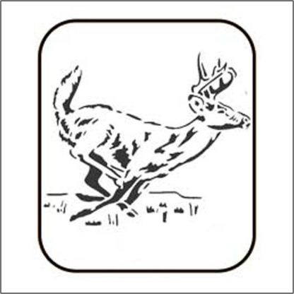 Peel N' Etch Stencil-Running Deer #1302