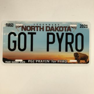 PGI North Dakota License Plate-GOT PYRO