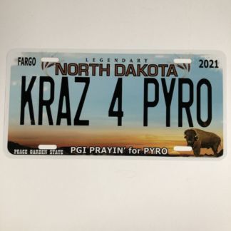 PGI North Dakota License Plate-KRAZ 4 PYRO