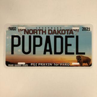 PGI North Dakota License Plate-PUPADEL