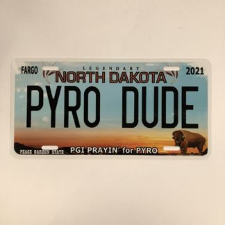 PGI North Dakota License Plate-PYRO DUDE