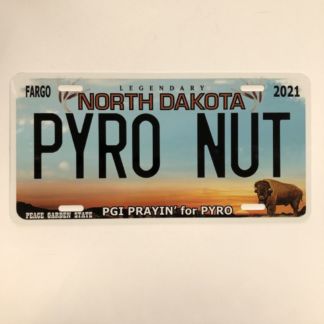 PGI North Dakota License Plate-PYRO NUT