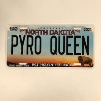 PGI North Dakota License Plate-PYRO QUEEN