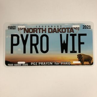 PGI North Dakota License Plate-PYRO WIF