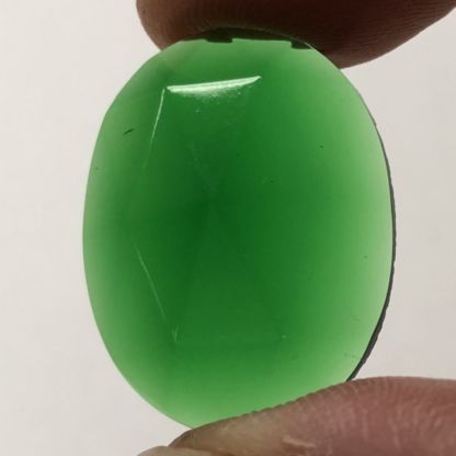 Green Faceted 21mm x 28mm Oval Pressed Jewel - Image 2