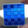 Checkered Square 37mm Jewel - Blue CH37-04