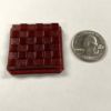Checkered Square 37mm Jewel - Cranberry CH37-340 - Image 2