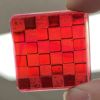 Checkered Square 37mm Jewel - Cranberry CH37-340