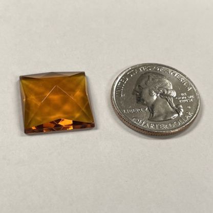 Faceted Square 18mm Jewel - Amber FQ18-02 - Image 2