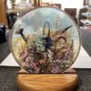 Painted Medallion Watering Can & Bird-PM022