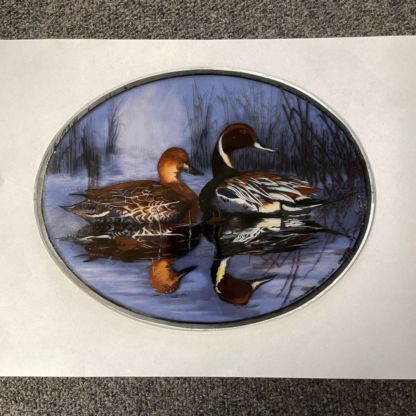 Painted Medallion Oval Floating Ducks PM036