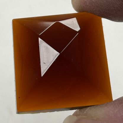 Faceted Square 25mm Jewel - Dark Amber FQ25-21