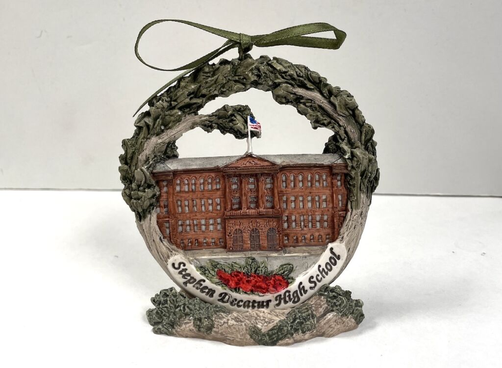 Stephen Decatur School Ornament Glass House Store