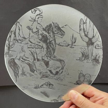 Etched Cowboy Medallion C01