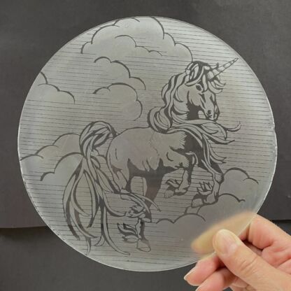 Etched Unicorn Medallion U01