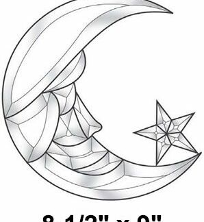 Beveled Glass Cluster - MEC132 Moon/Star