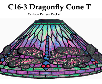 Worden C16-3 Dragonfly Cone Lamp Pattern