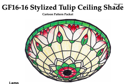 Worden GF16-16 Stylized Tulip Ceiling Lamp Pattern